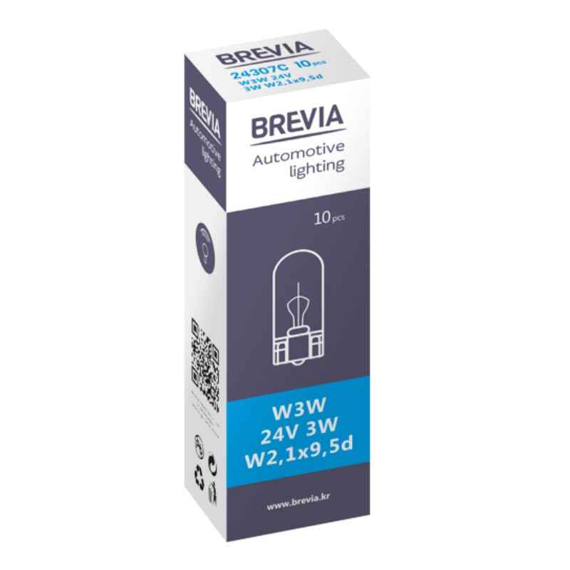 Лампи галогенні Brevia W3W 24V 10 штук (одна упаковка) (24307C)