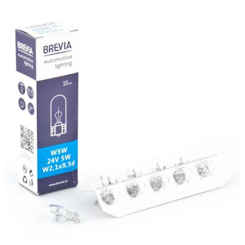 Лампи галогенні Brevia W5W 24V 10 штук (одна упаковка) (24308C)