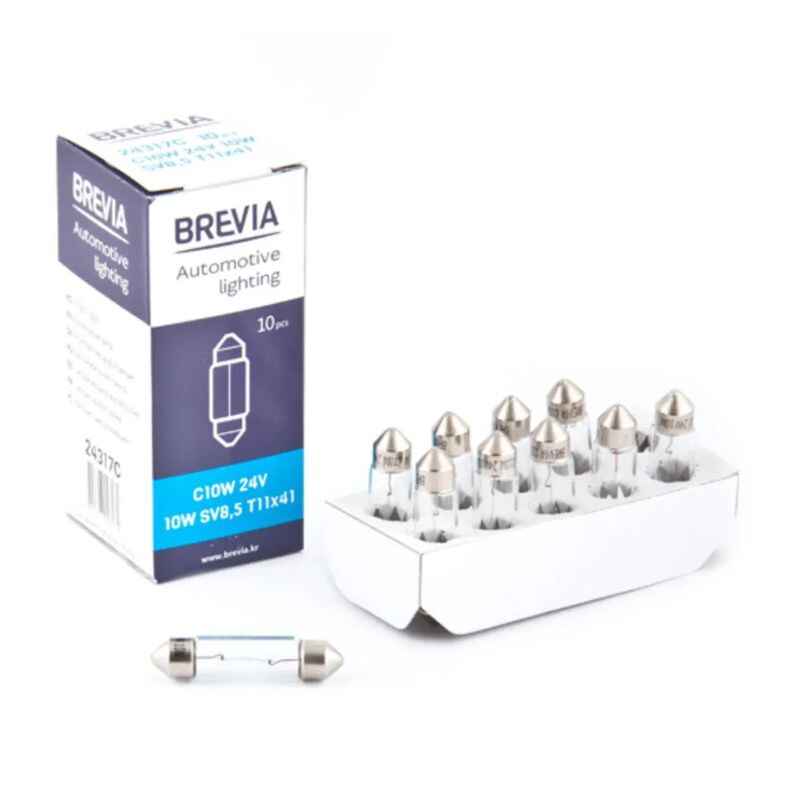 Лампи галогенні Brevia C10W 24V 10 штук (одна упаковка) (24317C)