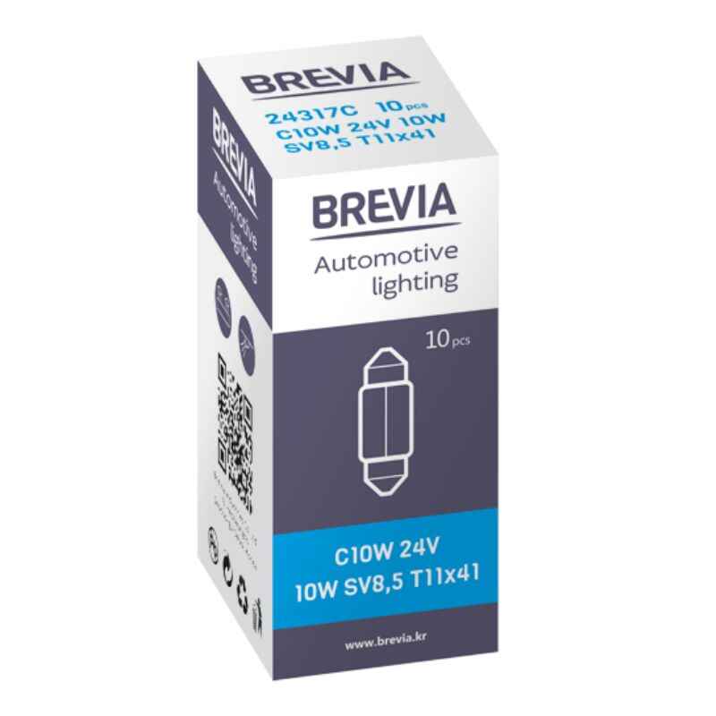 Лампи галогенні Brevia C10W 24V 10 штук (одна упаковка) (24317C)
