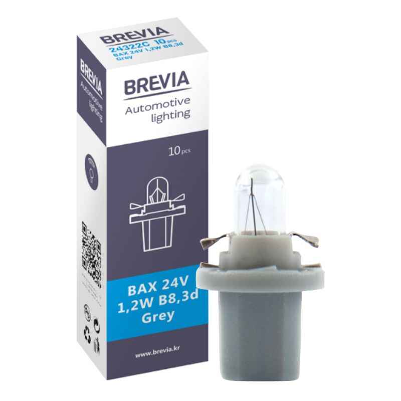 Лампи галогенні BAX B8.3d сірий 24V Brevia 10 штук (одна упаковка) (24322C)