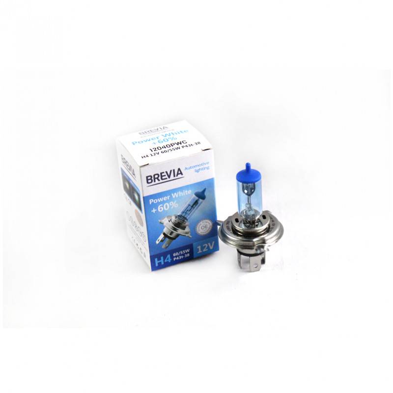 Лампа галогенна цоколь H4 Brevia Power White (картон) (12040PWC)
