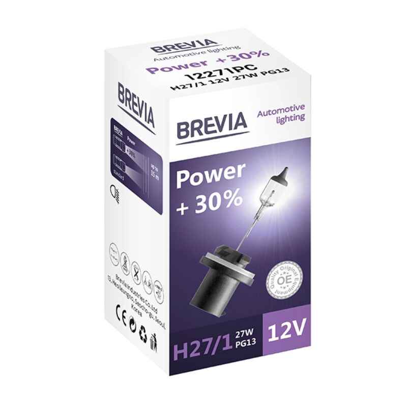 Лампа галогенна H27 Brevia Power +30% 1шт (12271PC)