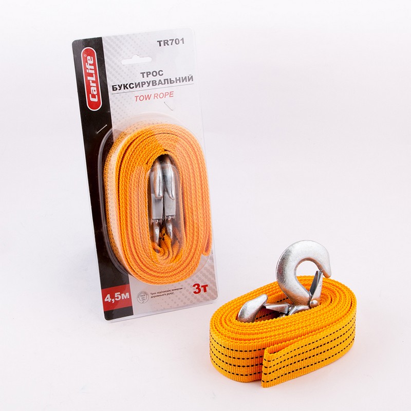 Трос буксирувальний 3т 4,5м Carlife (TR701)