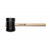 Молоток гумовий чорний 800 г з дерев'яною рукояткою Hogert (HT3B045)