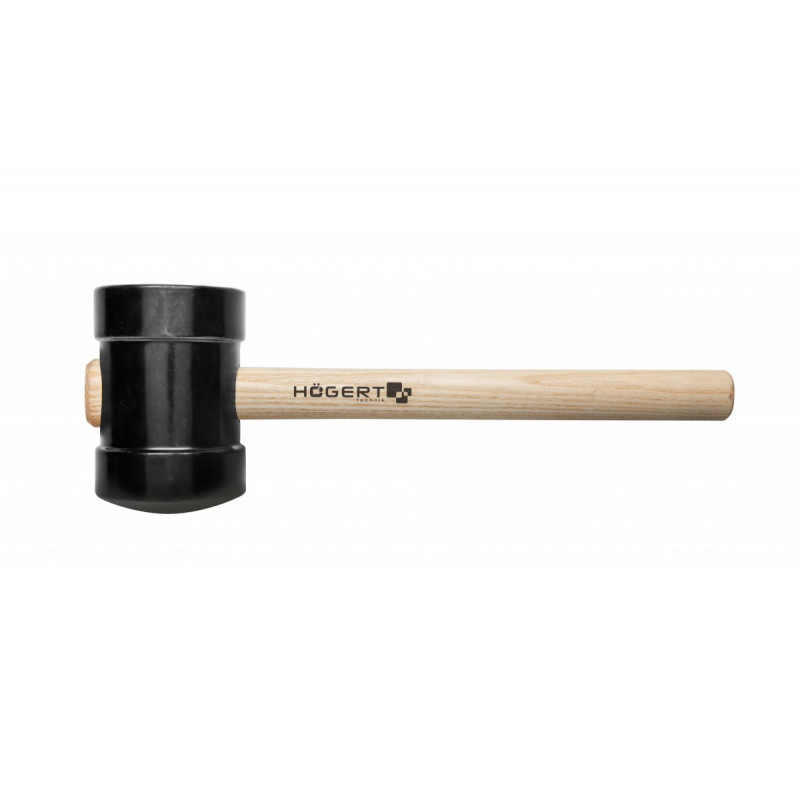 Молоток гумовий чорний 800 г з дерев'яною рукояткою Hogert (HT3B045)