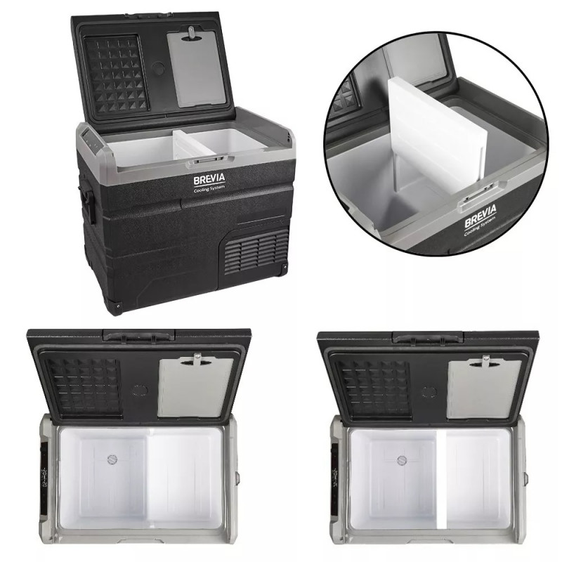 Портативный холодильник компрессорный 47л BREVIA автохолодильник с автономной работой пластиковый 12/24В 220В (22660)
