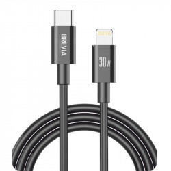 Кабель BREVIA Type-C to Lightning 30W 1m, black, box (250шт.) (55100BCLC1)