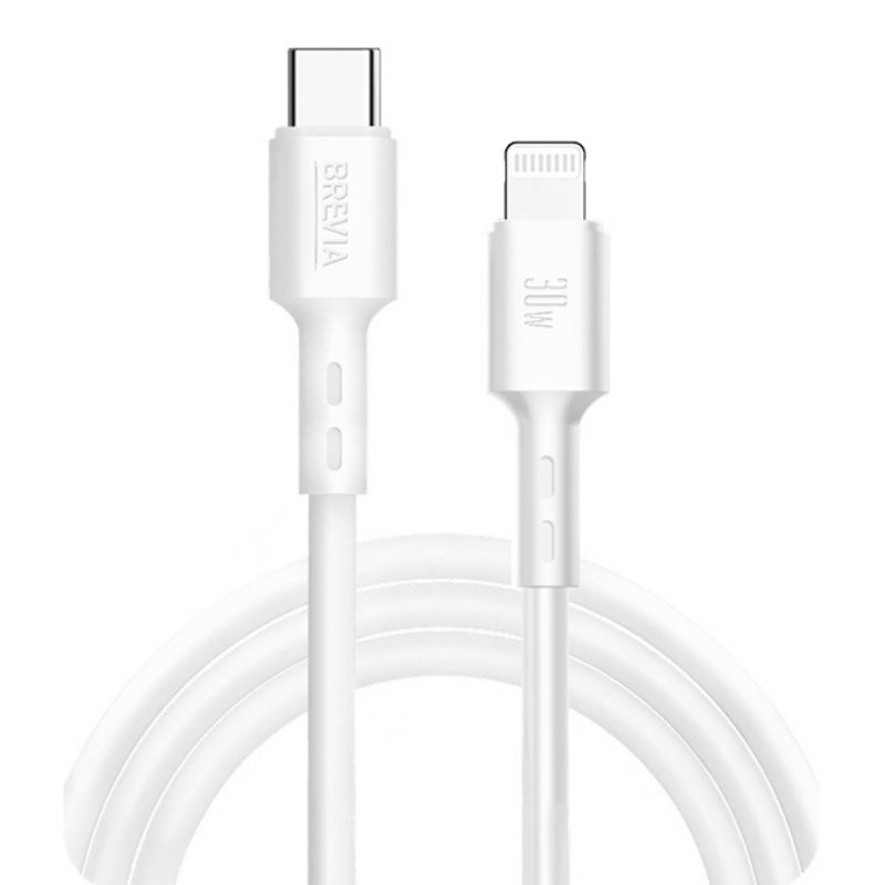 Кабель BREVIA Type-C to Lightning 30W 1m, white, box (250шт.) (51100WCLC1)