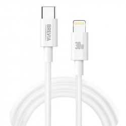 Кабель BREVIA Type-C to Lightning 30W 1m, white, box (250шт.) (55100WCLC1)