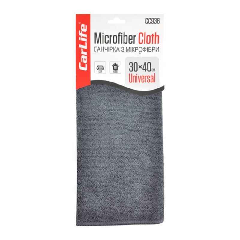 Салфетка универсальная микрофибра 30х40см CARLIFE серая 1шт (CC936)