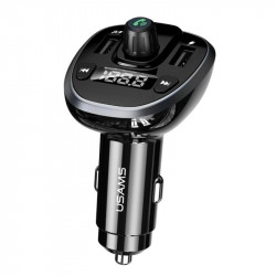 FM модулятор FM трансмітер для авто Bluetooth 3.4 Usams Dual USB білий (CC115GC01)