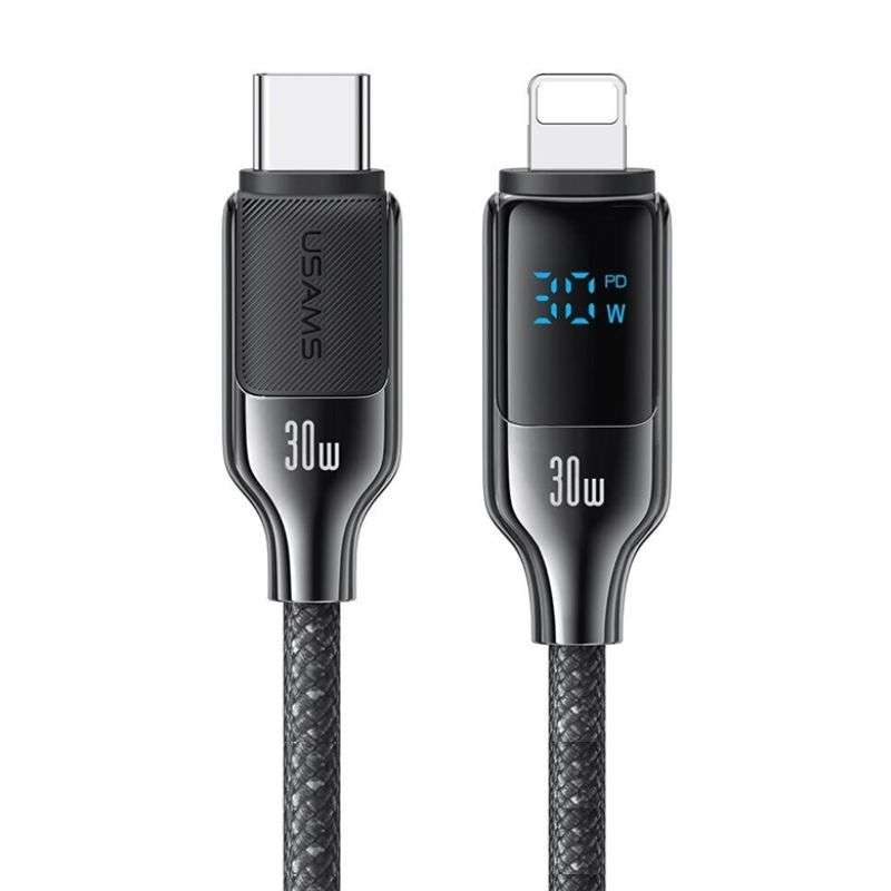 Кабель синхронізації Type-C To Lightning 30W для передачі даних і зарядки 1.2м чорний (SJ741USB02)