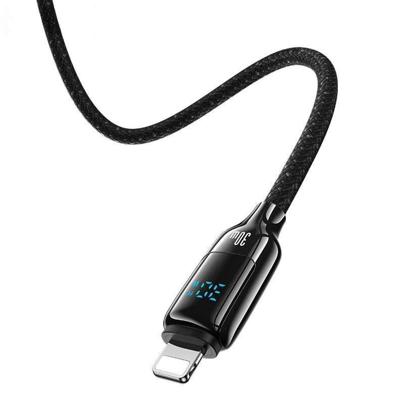 Кабель синхронізації Type-C To Lightning 30W для передачі даних і зарядки 1.2м чорний (SJ741USB02)