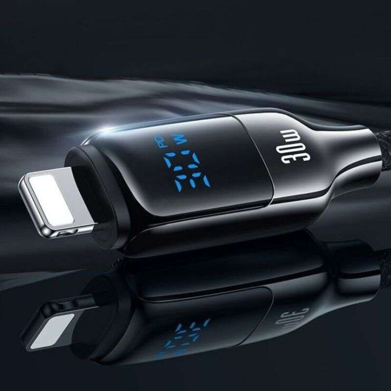 Кабель синхронізації Type-C To Lightning 30W для передачі даних і зарядки 1.2м чорний (SJ741USB02)