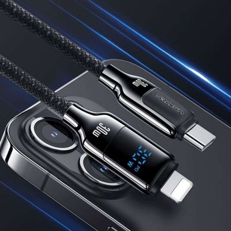 Кабель синхронізації Type-C To Lightning 30W для передачі даних і зарядки 1.2м чорний (SJ741USB02)