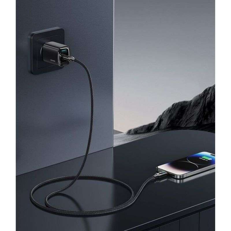 Кабель синхронізації Type-C To Lightning 30W для передачі даних і зарядки 1.2м чорний (SJ741USB02)