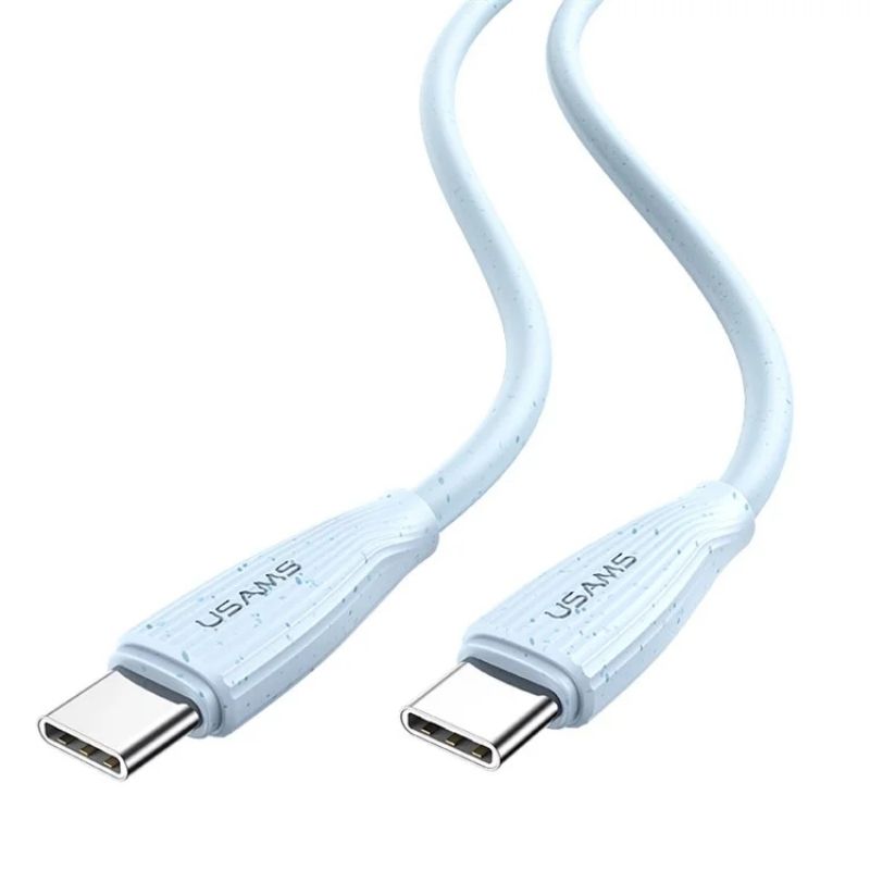 Кабель для зарядки і передачі даних Type-C-Type-C 480Мб/с 60W 1м блакитний Usams Green Series (SJ716USB03)