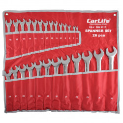 Набір ключів комбінованих Carlife 26шт 6-32 мм 6-7-8-9-10-11-12-13-14-15-16-17-18-19-20-21-22-23-24 (WR4226)
