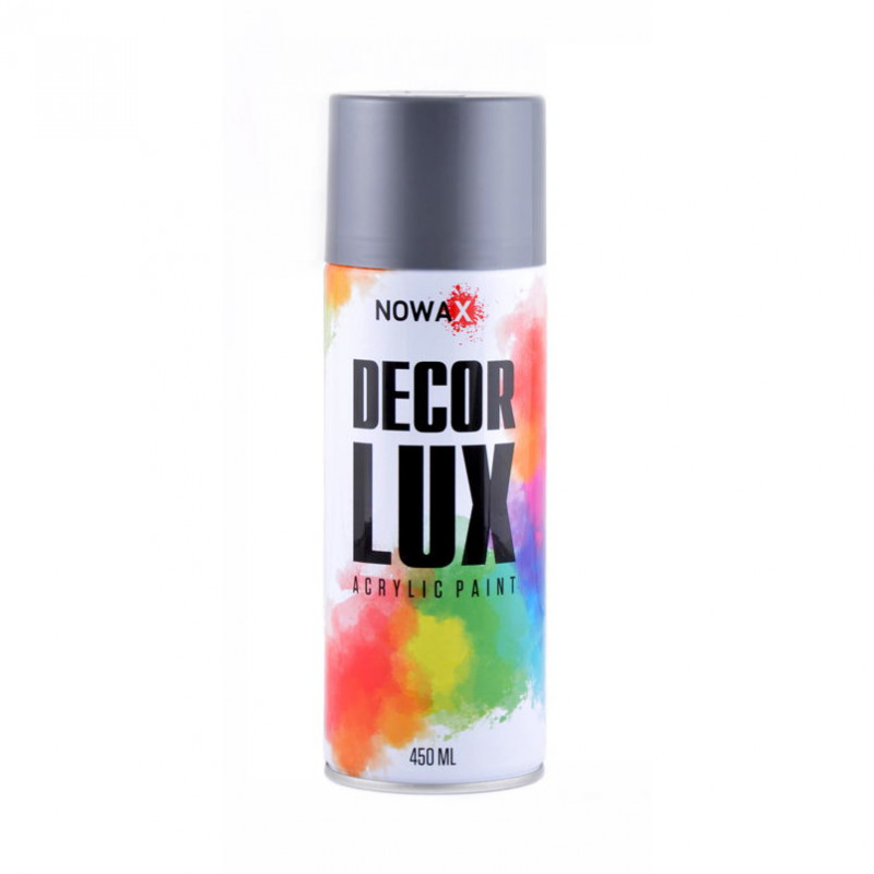 Фарба глянсова срібно-сіра NOWAX Decor Lux 450 мл (NX48016)
