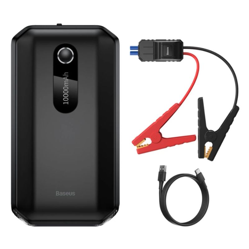Пусковий пристрій імпульсний Baseus Jump Starter 12В 1000А зарядка для акумуляторів батарей 10Аг (CGNL020101)