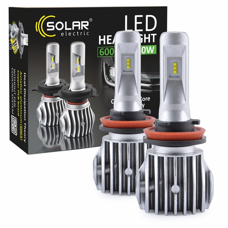 Світлодіодні автолампи H11 LED SOLAR CANBUS 12/24V 6500K 6000Lm 50W Cree Chip 1860 (8611)