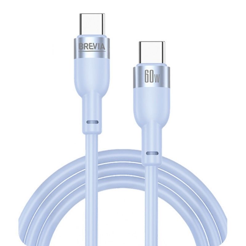 Кабель BREVIA Type-C to Type-C 60W 1.2m, blue, box (250шт.) (52120UCCC1)