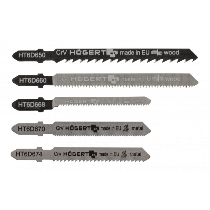 Набір полотен для електролобзика по металу та дереву 5 шт Hogert (HT6D690)