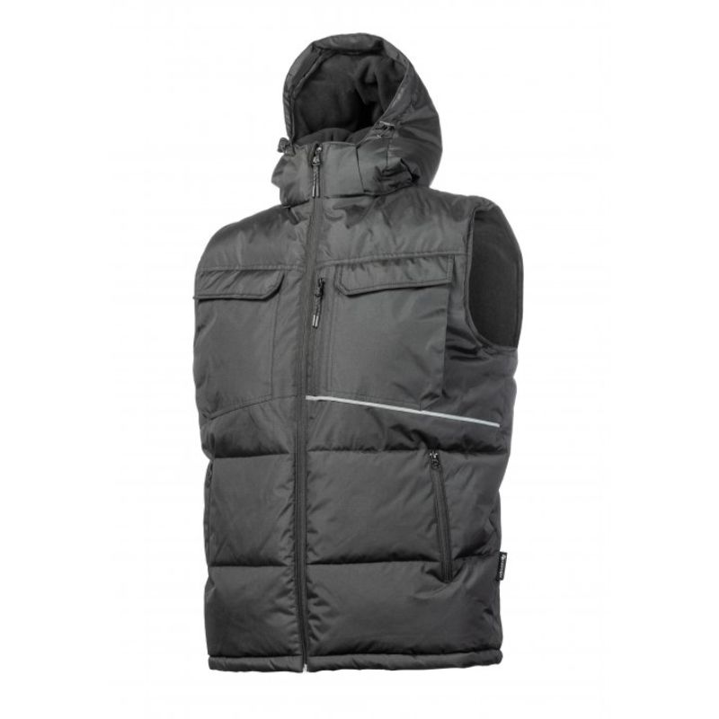 Утеплений жилет з капюшоном чорний 2XL (56) Hogert BORGER (HT5K920-2XL)