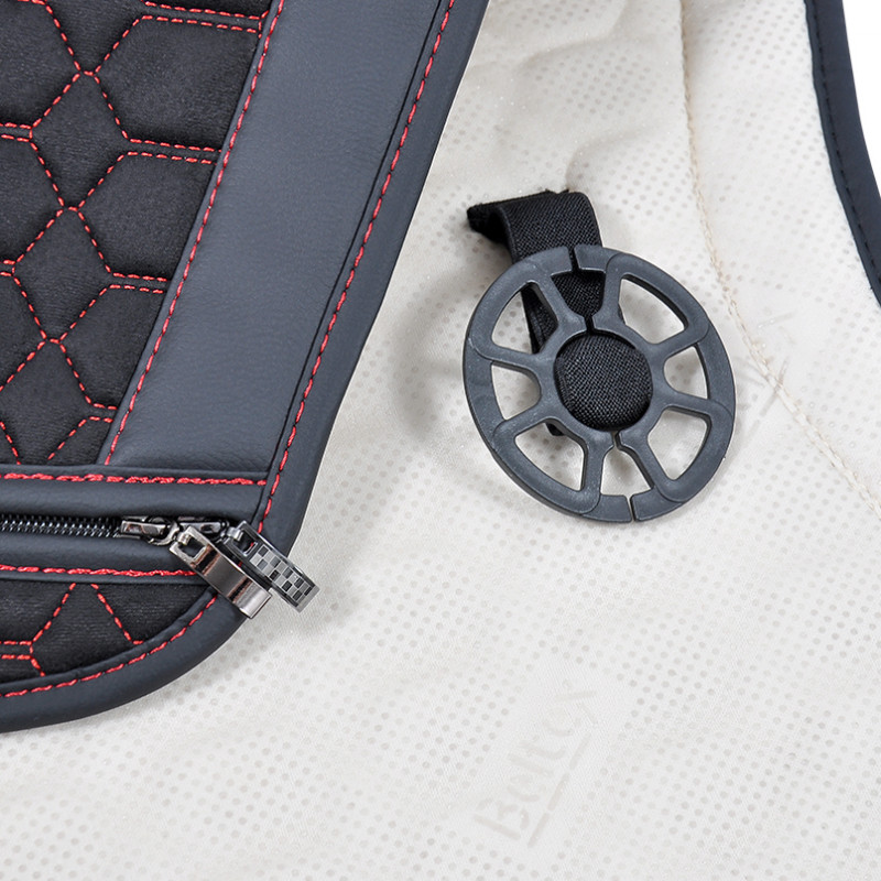 Накидки на сидіння авто передні 2+2 преміум класу Beltex Monte Carlo авточохли універсальні комплект чорно-червоний (BX81160)