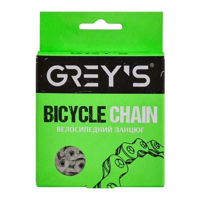 Ланцюг велосипедний Greys 1 швидкість MK747L NP Silver 112 ланок (GR24050)