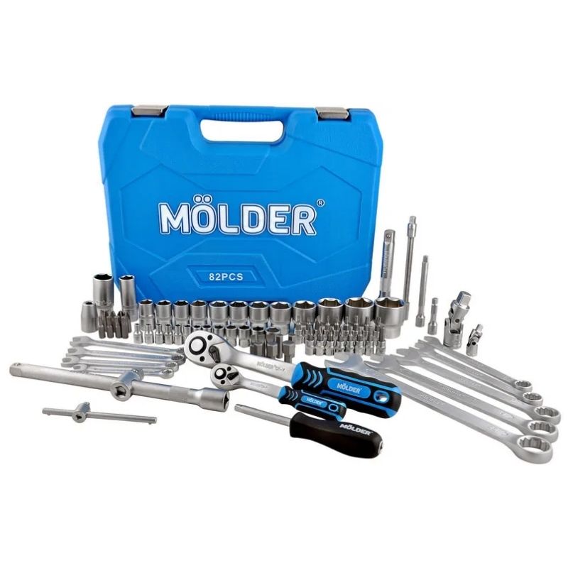 Набір інструментів 1/2″ 1/4″ 82шт 72T CrV Molder у кейсі (MT60082)