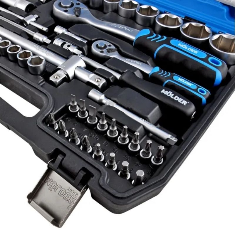 Набір інструментів 1/2″ 1/4″ 82шт 72T CrV Molder у кейсі (MT60082)