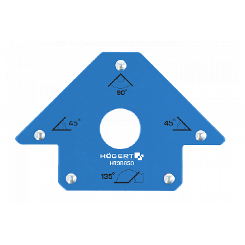 Магнітний косинець стрілка для зварювальних робіт зусилля 34 кг 190 х 122 х 27 мм Hogert (HT3B650)