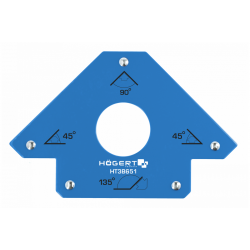 Магнітний косинець стрілка для зварювальних робіт зусилля 22.5 кг 155 х 102 х 18 мм Hogert (HT3B651)