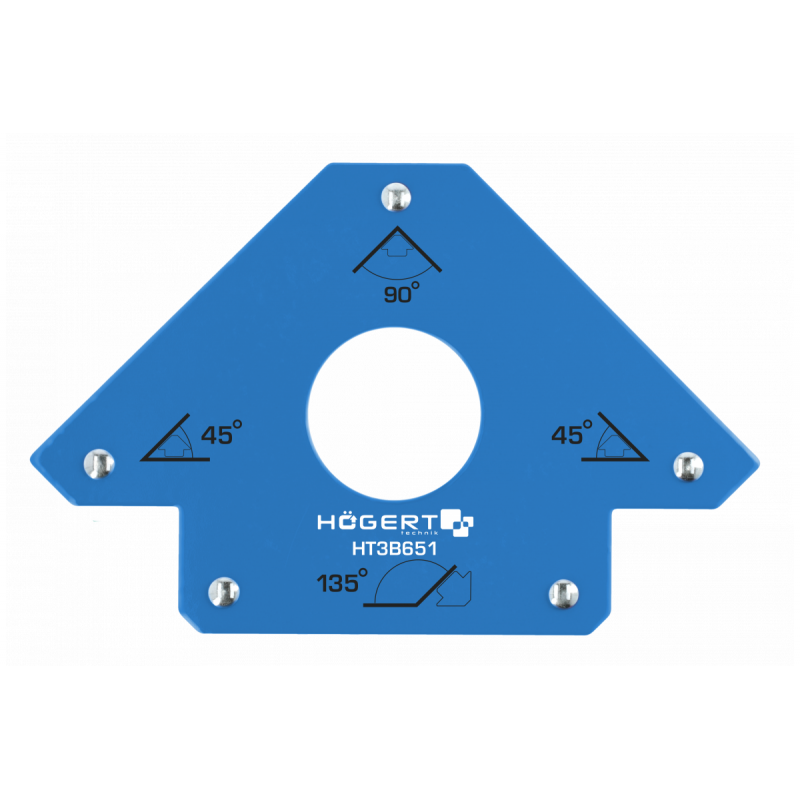 Магнітний косинець стрілка для зварювальних робіт зусилля 22.5 кг 155 х 102 х 18 мм Hogert (HT3B651)