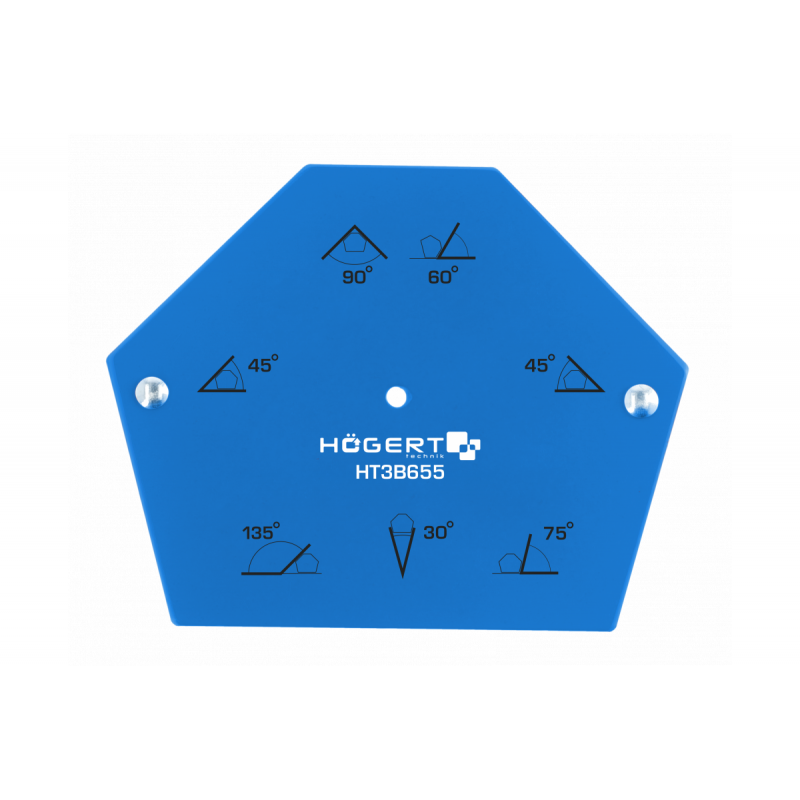 Магнітний кутник шестигранний для зварювальних робіт зусилля 34 кг Hogert 138 х 110 х 26 мм (HT3B655)