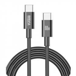 Кабель BREVIA Type-C to Type-C 60W 1m, black, box (250шт.) (55100BCCC1)