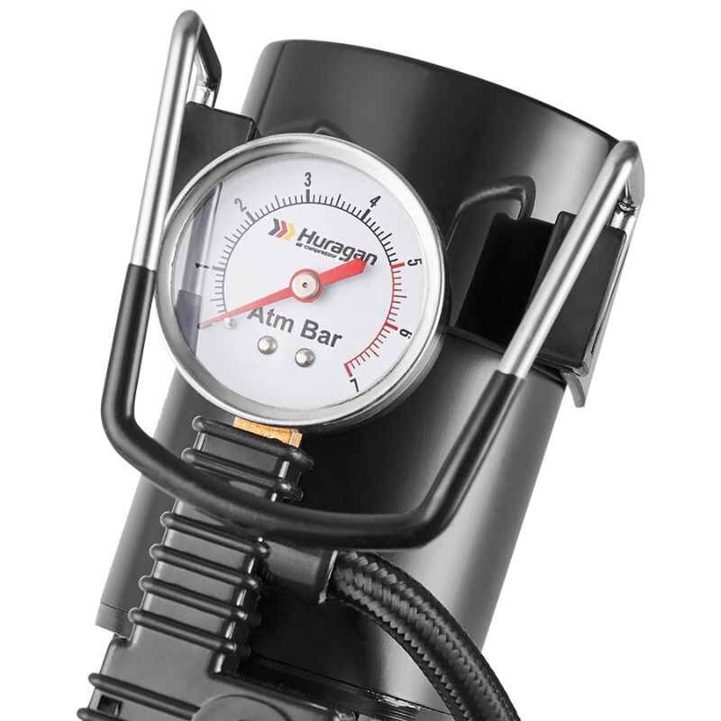 Автокомпресор однопоршневий від прикурювача HURAGAN автомобільний компресор для шин R13-R16 7Атм 37 л/хв 170Вт (H0200)