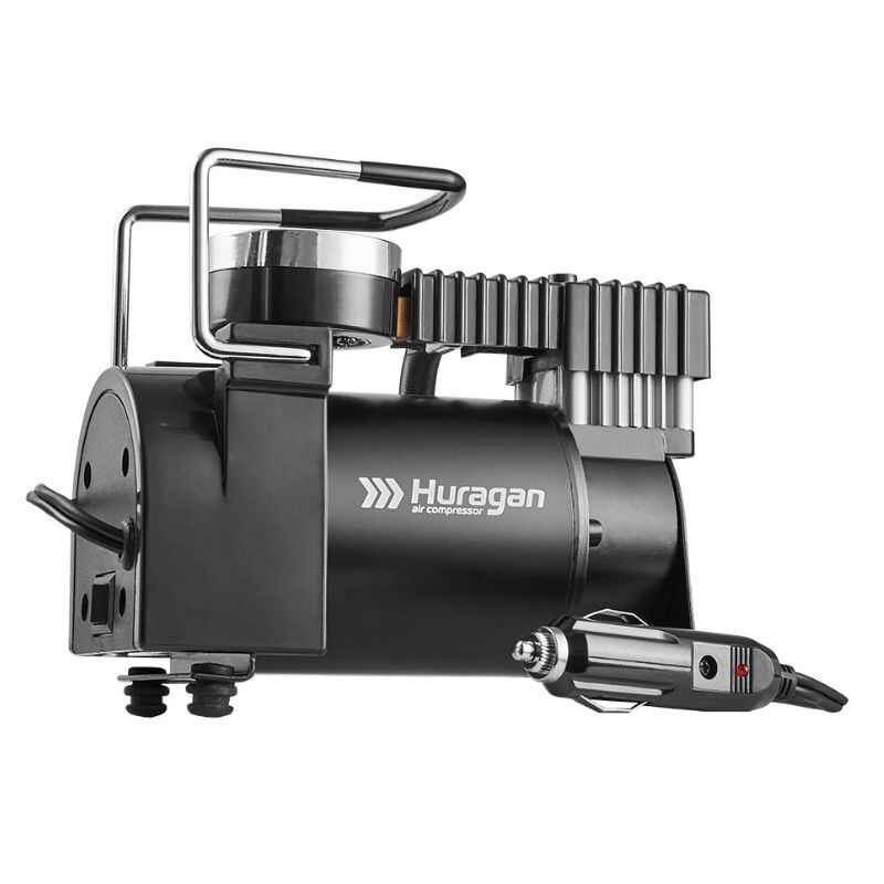 Автокомпресор однопоршневий від прикурювача HURAGAN автомобільний компресор для шин R13-R16 7Атм 37 л/хв 170Вт (H0200)