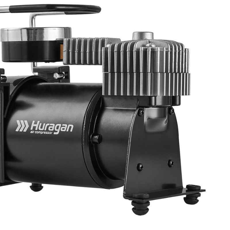 Автокомпресор однопоршневий від прикурювача HURAGAN автомобільний компресор для шин R13-R16 7Атм 37л/хв 170Вт (H0300)