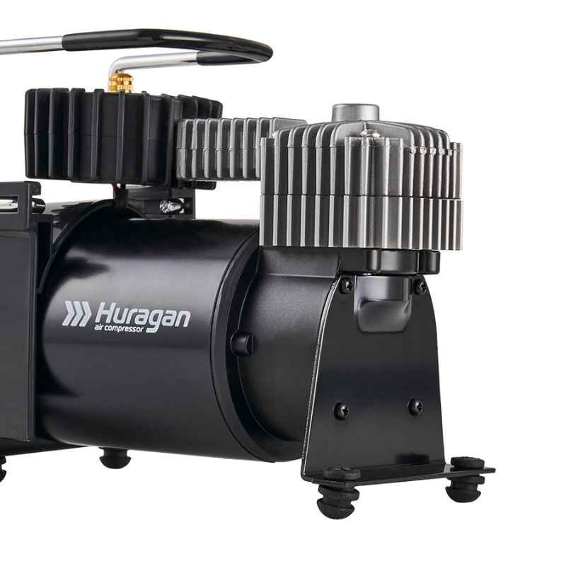 Автокомпресор однопоршневий від прикурювача HURAGAN автомобільний компресор з автостопом для шин R13-R16 7Атм 37л/хв 170Вт (H0400)
