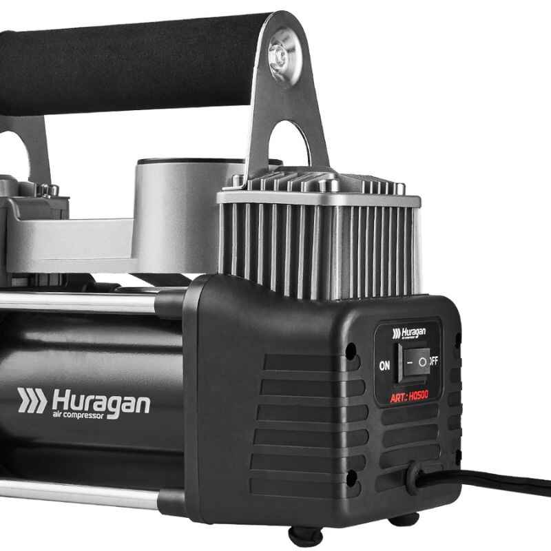 Автокомпресор двопоршневий на клеми АКБ HURAGAN автомобільний компресор для шин R13-R19 85 л/хв 10Атм (H0500)