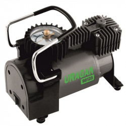 Автокомпресор однопоршневий від прикурювача URAGAN автомобільний компресор з автостопом для шин R13-R16 7Атм 37 л/хв 170Вт (90135)