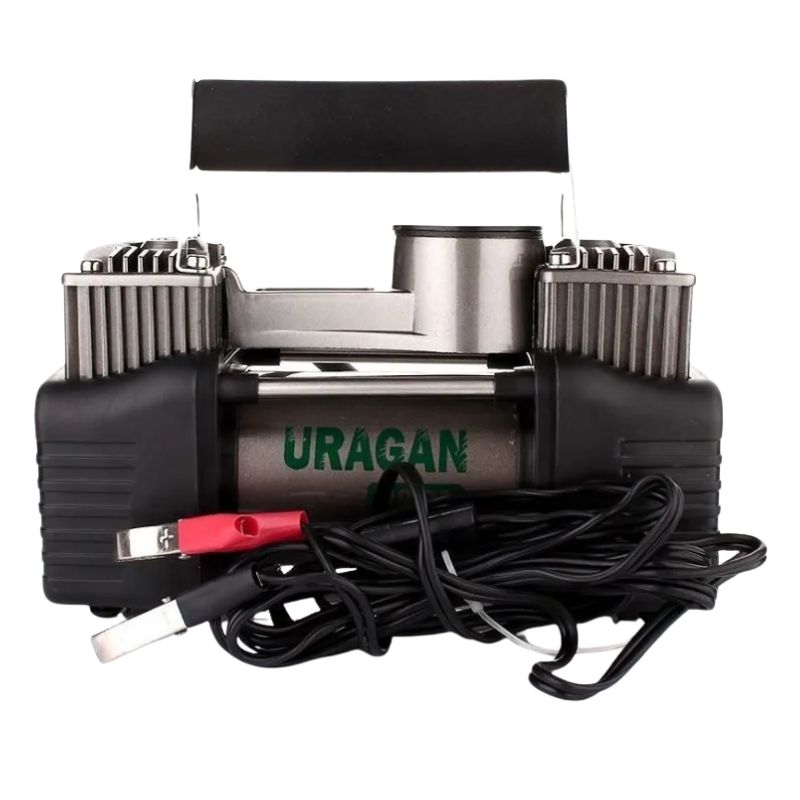 Автокомпресор двопоршневий на клеми АКБ URAGAN автомобільний компресор для шин R13-R19 85 л/хв 10Атм (90170)