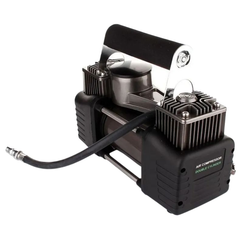 Автокомпресор двопоршневий на клеми АКБ URAGAN автомобільний компресор для шин R13-R19 85 л/хв 10Атм (90170)