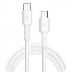 Кабель BREVIA Type-C to Type-C 60W 1m, white, box (250шт.) (51100WCCC1)