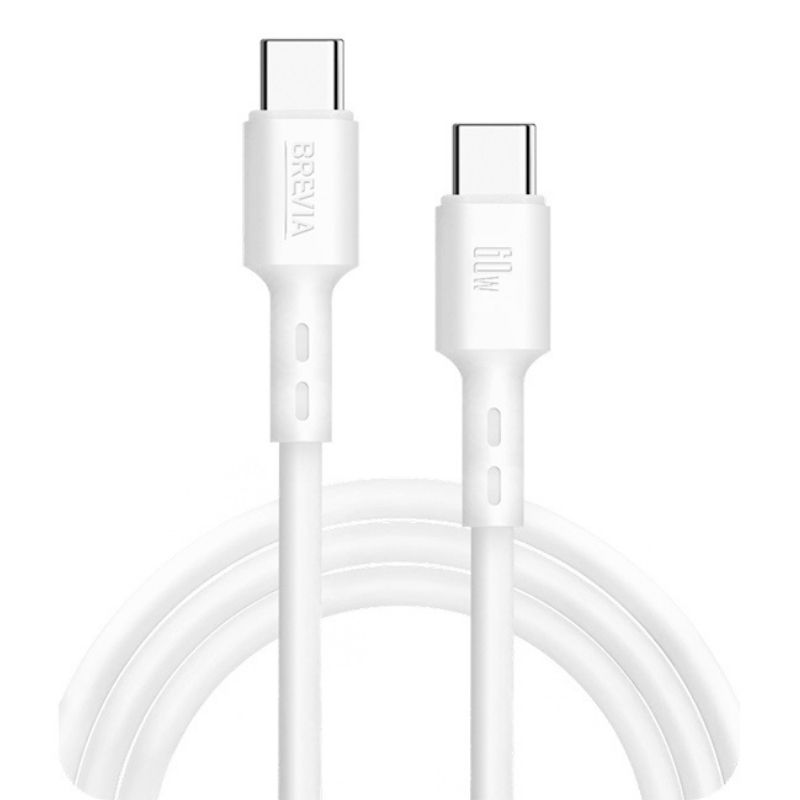 Кабель BREVIA Type-C to Type-C 60W 1m, white, box (250шт.) (51100WCCC1)