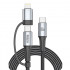 Кабель BREVIA Type-C to Type-C/Lightning 60W 1,2m, black, box (250шт.) (58120BCC/LC1)