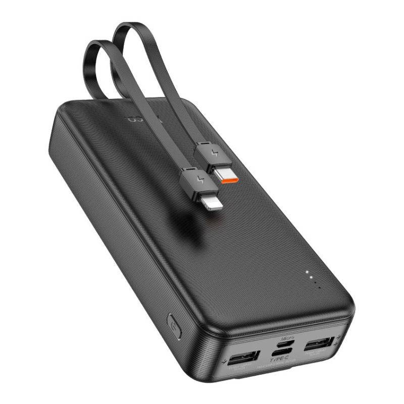Повербанк 20000mAh 2А Hoco J118A Power Bank USB Type-C Lightning с кабелем (J118A)